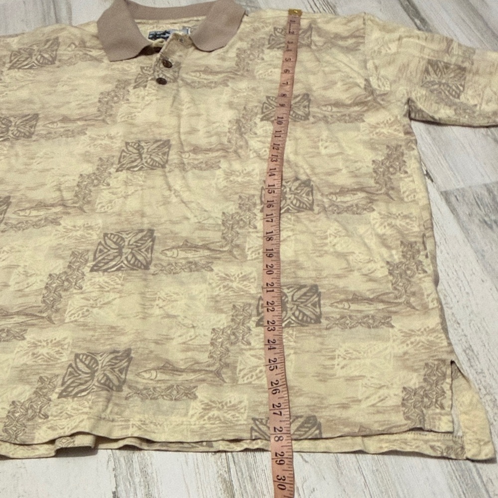 AFTCO Beige Patterned Men's Polo Shirt - Picture 10 of 11